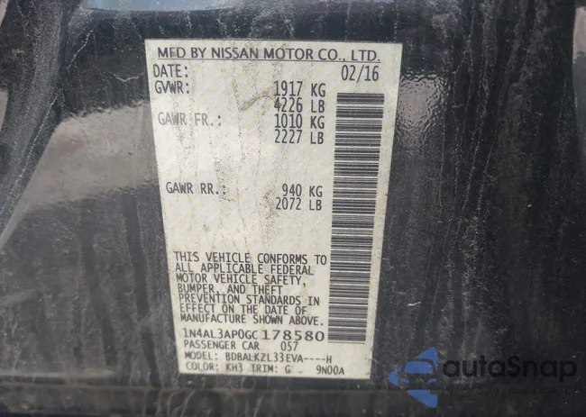 1N4AL3AP0GC178580: 42345503