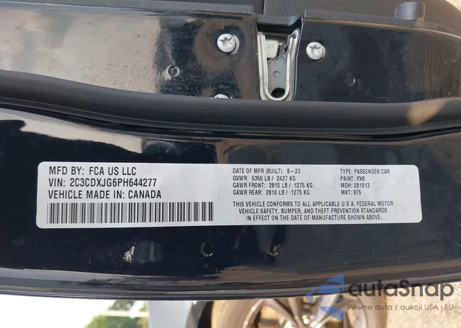 2C3CDXJG6PH644277: 42345655