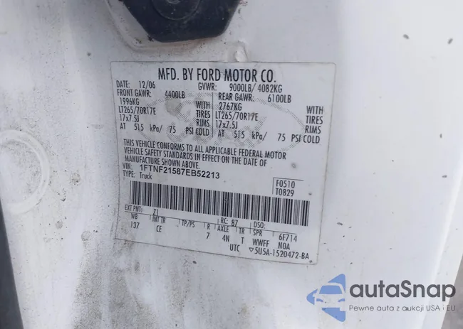 1FTNF21587EB52213: 42344928