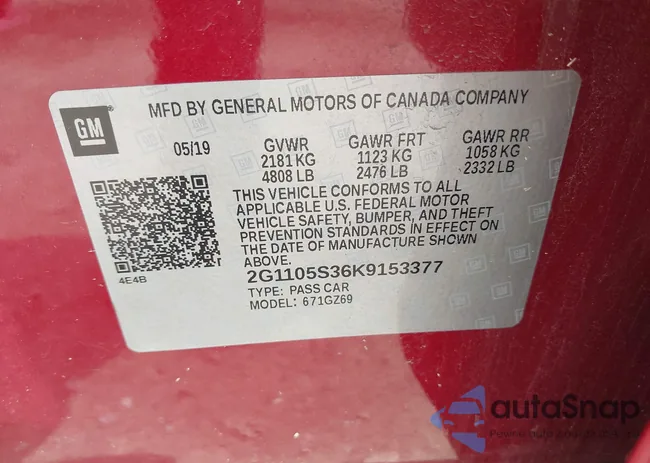 2G1105S36K9153377: 42345011