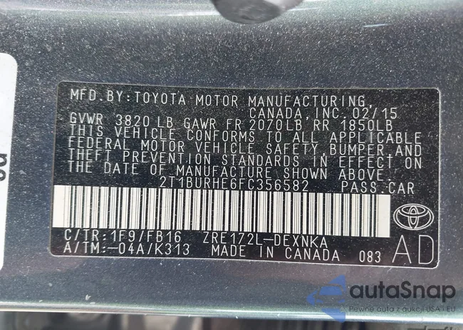 2T1BURHE6FC356582: 42345037