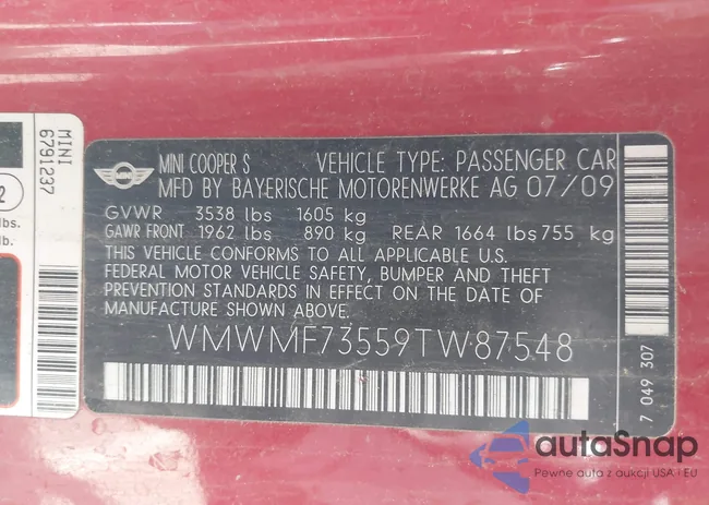 WMWMF73559TW87548: 42346174