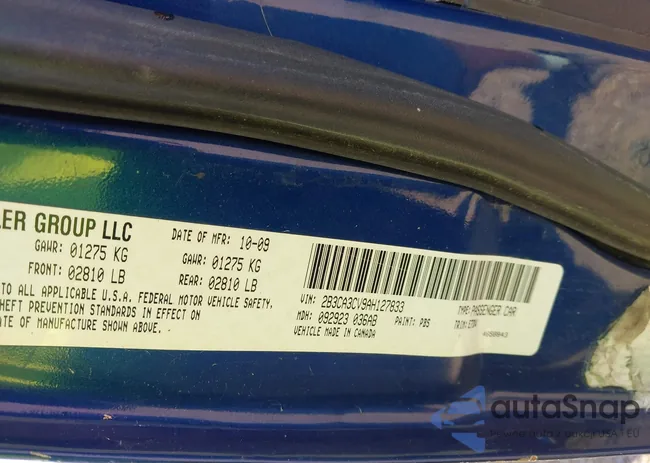 2B3CA3CV9AH127833: 42346434