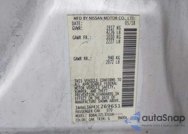 1N4AL3AP4JC269651: 42346446