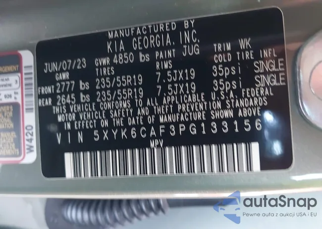 5XYK6CAF3PG133156: 42346453