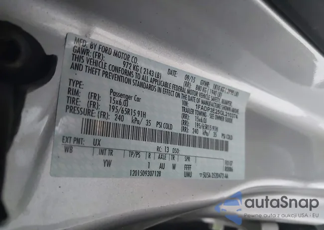 1FADP3E25GL210374: 42346516