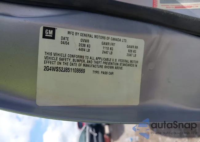 2G4WS52J851108669: 42345814