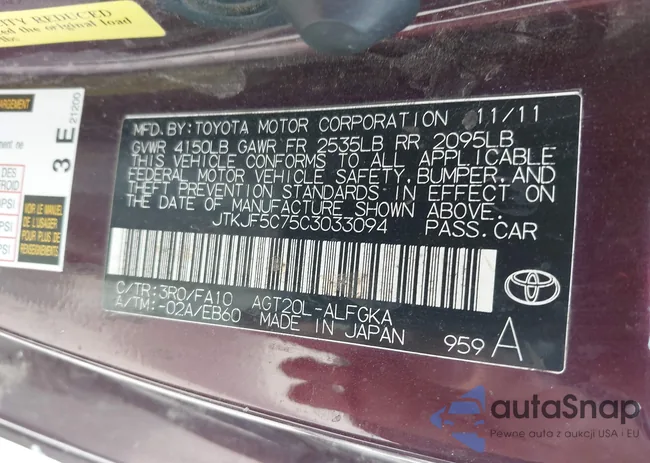 JTKJF5C75C3033094: 42345839