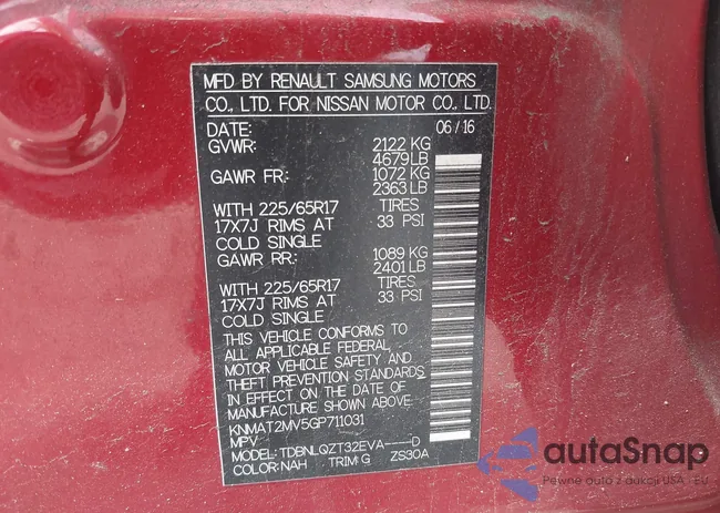 KNMAT2MV5GP711031: 42346036