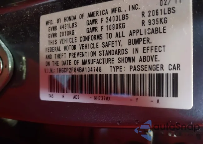 1HGCP2F84BA104748: 42346041