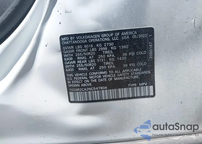 1V2AR2CA2NC547804: 42346053