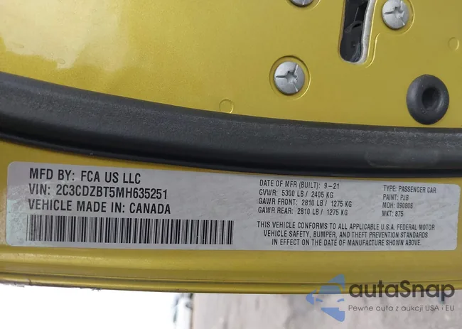 2C3CDZBT5MH635251: 42346071