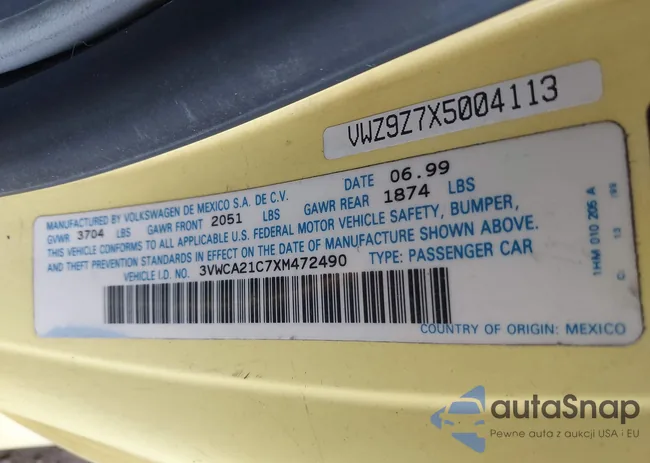 3VWCA21C7XM472490: 42347430