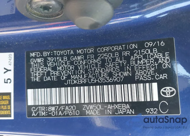 JTDKBRFU5H3536907: 42346853