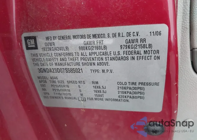 3GNDA23D07S585021: 42346955