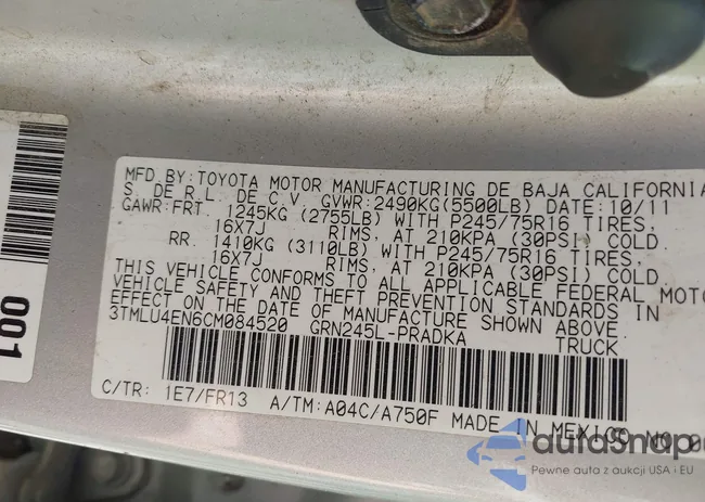 3TMLU4EN6CM084520: 42347043