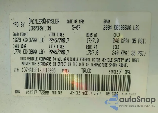 1D7HA16P17J616035: 42348287