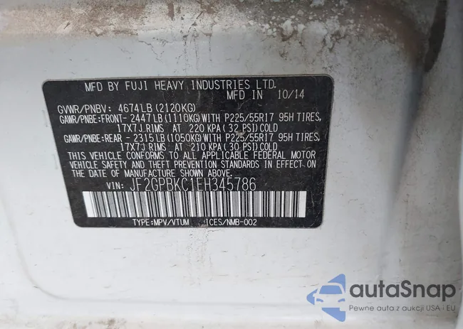 JF2GPBKC1EH345786: 42348290