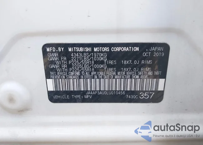 JA4AP3AU0LU010456: 42348318