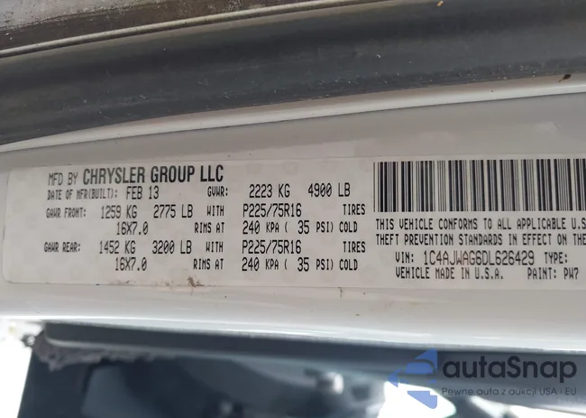 1C4AJWAG6DL626429: 42348347