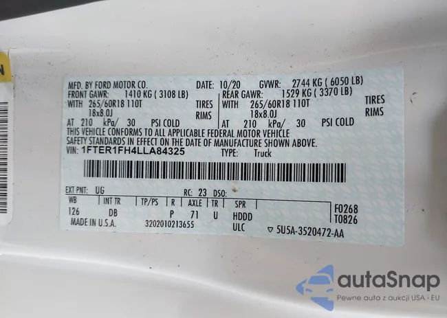 1FTER1FH4LLA84325: 42348444