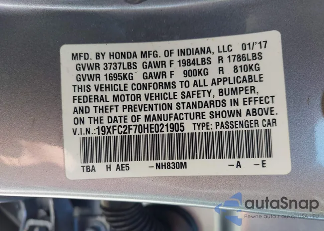 19XFC2F70HE021905: 42348476