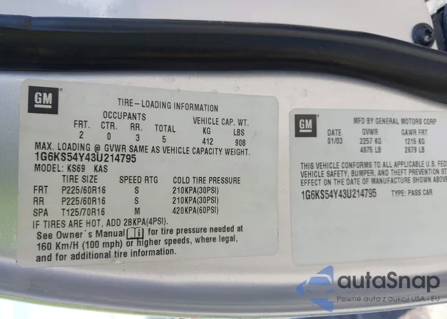 1G6KS54Y43U214795: 42348542