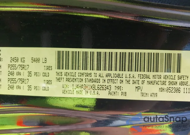 1J4HA3H1XBL626343: 42348586