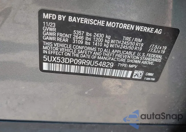 5UX53DP09R9U54829: 42347838