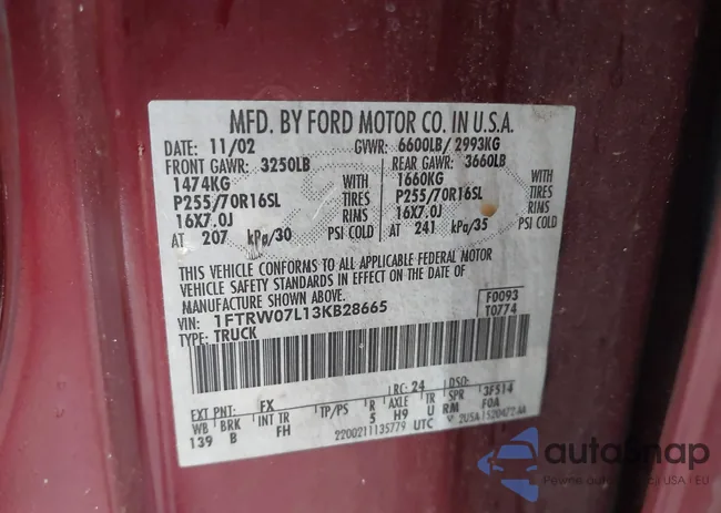 1FTRW07L13KB28665: 42347841