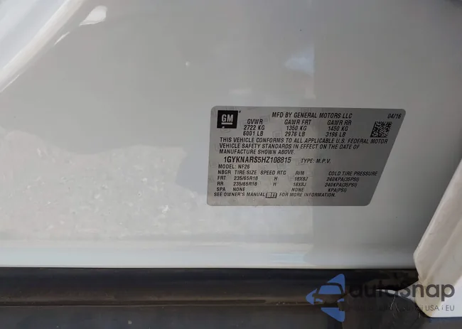 1GYKNARS5HZ108815: 42347988