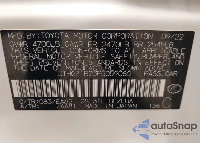 JTHGZ1B23P5059080: 42348111