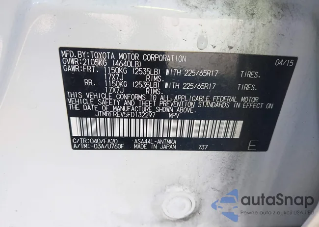 JTMRFREV5FD132297: 42348121