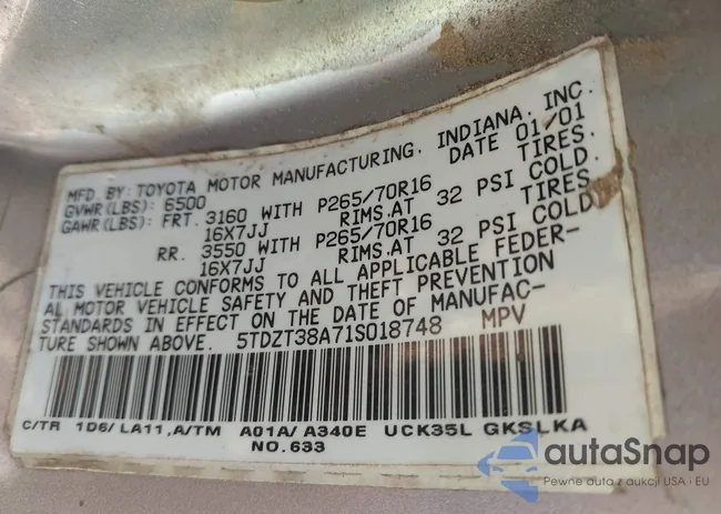 5TDZT38A71S018748: 42349647