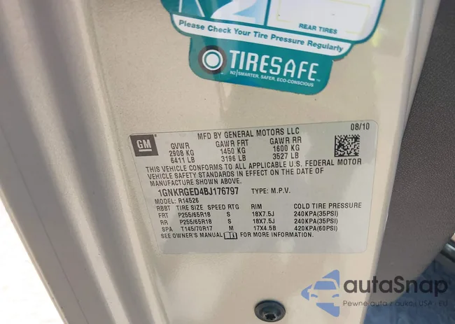 1GNKRGED4BJ176797: 42348994