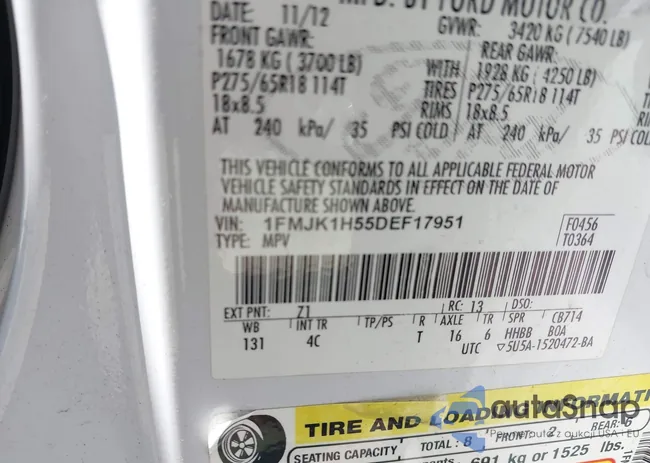 1FMJK1H55DEF17951: 42350421