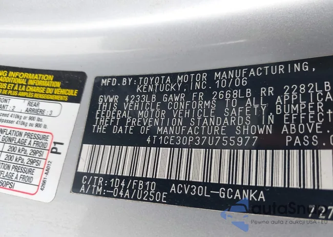 4T1CE30P37U755977: 42350509