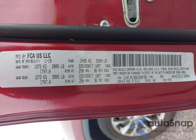 1C4PJMLB6KD384765: 42350600