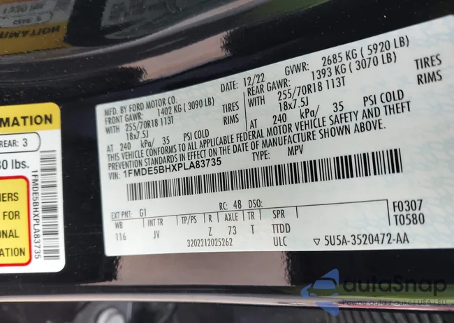 1FMDE5BHXPLA83735: 42351136