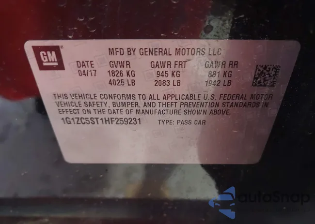 1G1ZC5ST1HF259231: 42351141