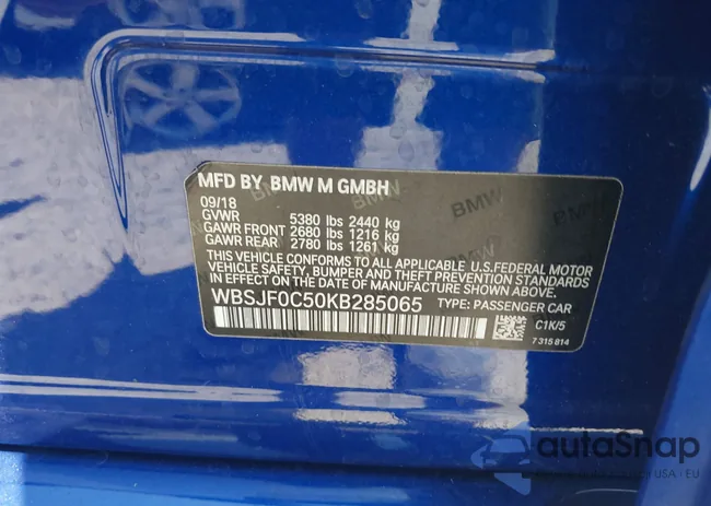 WBSJF0C50KB285065: 42351420