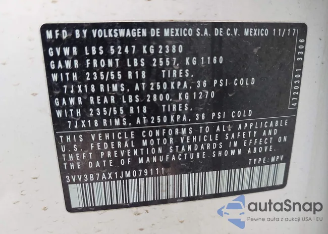 3VV3B7AX1JM079111: 42351445