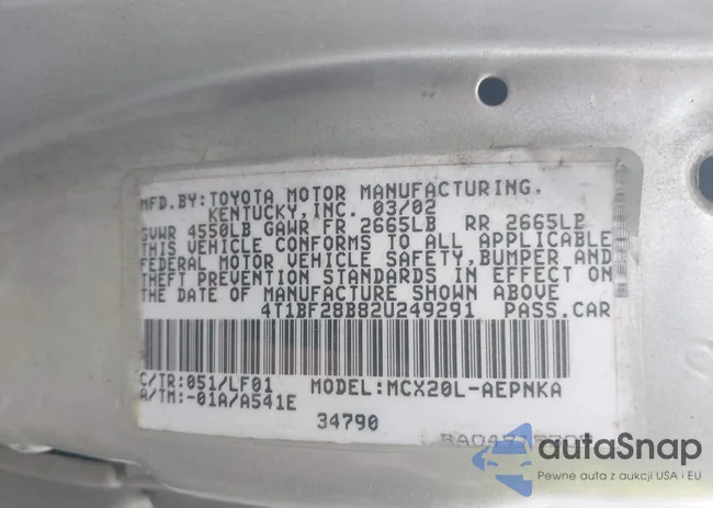 4T1BF28B42U251183: 42351466