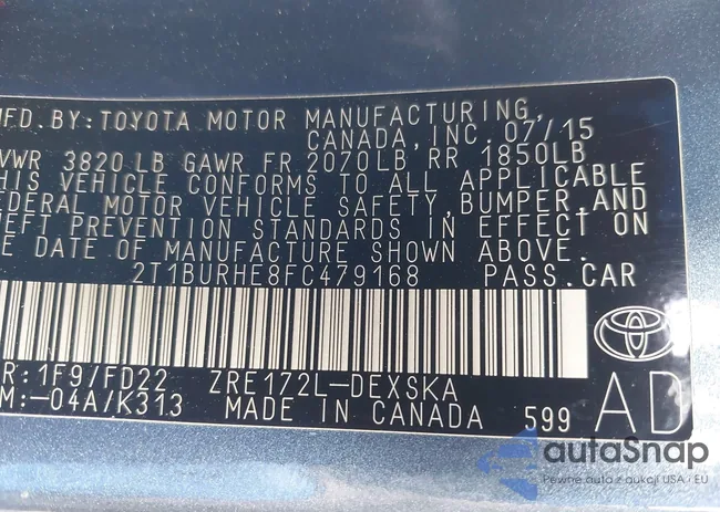 2T1BURHE8FC479168: 42351496