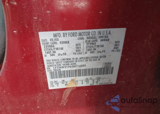 1FTNW21P63EC14283: 42351569