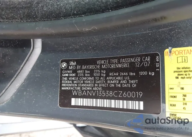 WBANV13538CZ60019: 42351577