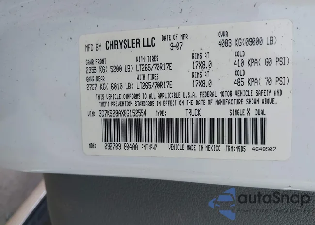 3D7KS28AX8G152554: 42351597