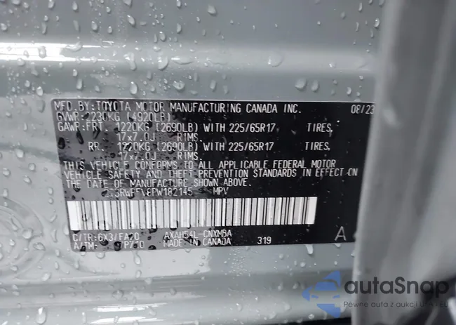 2T3RWRFV8PW182145: 42351647