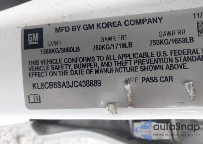 KL8CB6SA3JC438889: 42351668