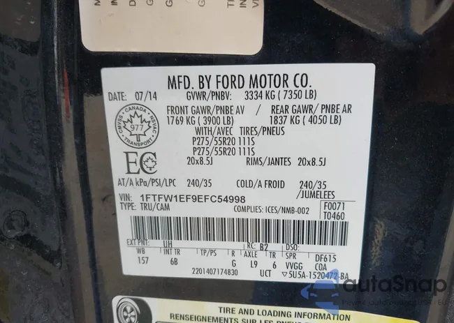 1FTFW1EF9EFC54998: 42351686